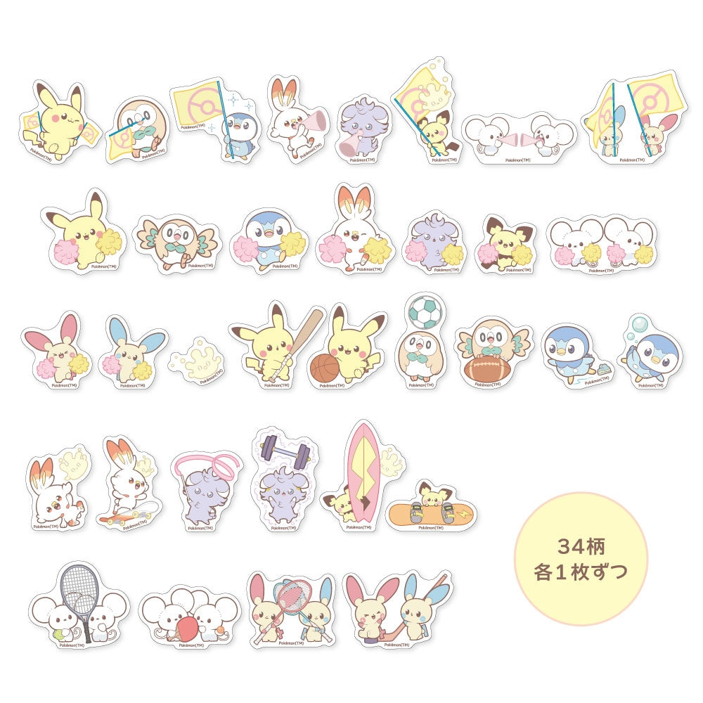 eevolvd pokemon klistermärke med pokepeace sports tema direkt fran pokemon center japan