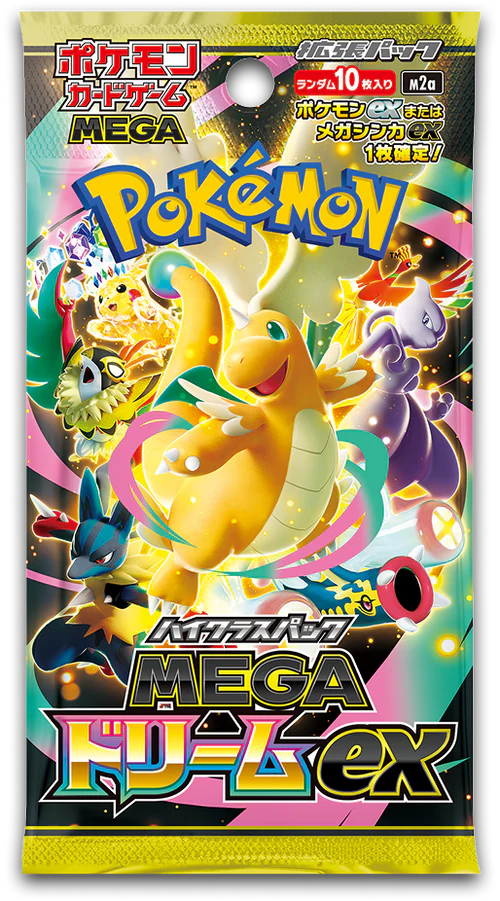 Eevolvd Mega Dream EX Booster pack konst med 10 kort i sealed direkt fran Pokemon Center Japan
