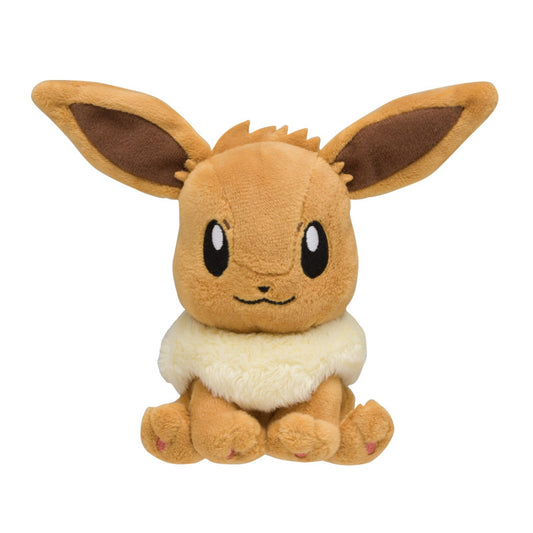 eevolvd Eevee pokemon fit plush front sidan i fokus fran pokemon center japan