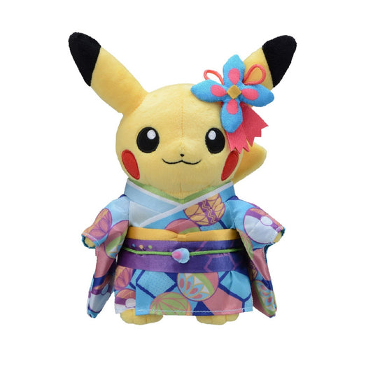 Eevolvd Pikachu Kanazawa Plush med traditionel japansk folkdräkt direkt fran Pokemon Center Japan