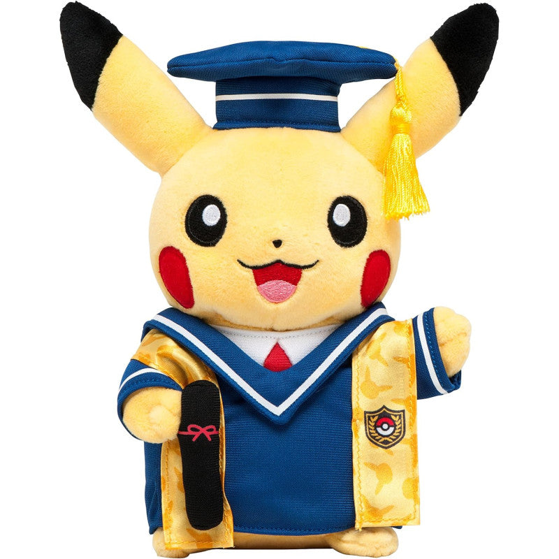 Eevolvd Pikachu Plush March 2016 med hatt och dräkt samt diplom direkt fran Pokemon Center Japan