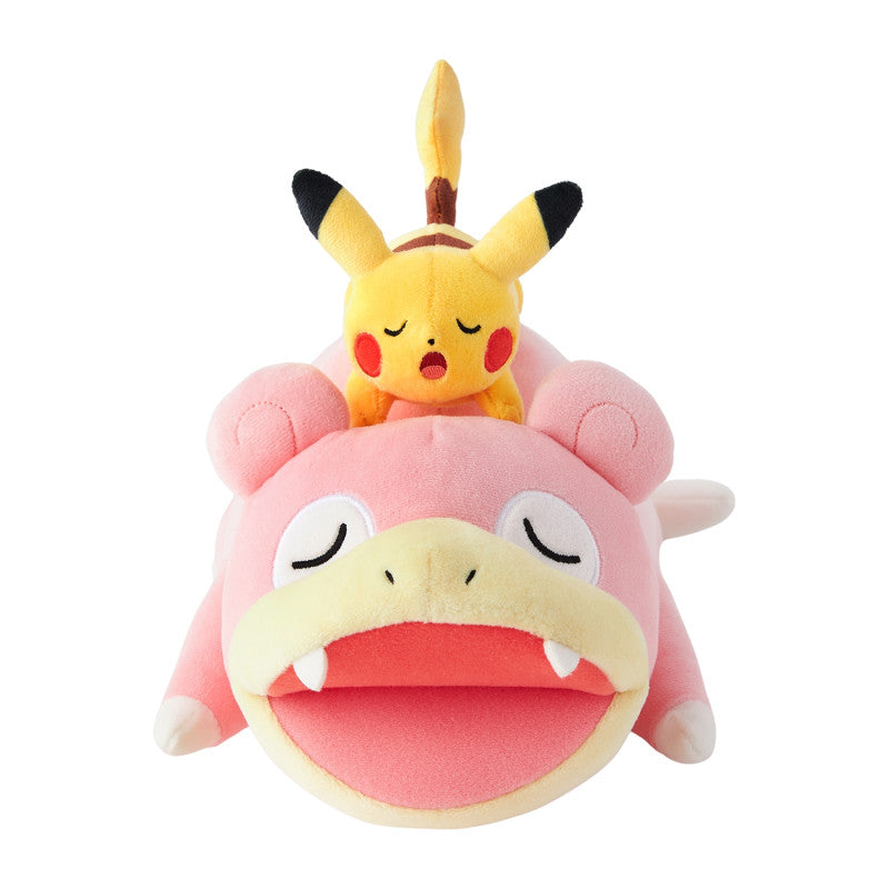 Eevolvd Pikachu x Slowpoke Pokemon Center Plush med super mjuk pals och mycket ovanlig samling direkt fran Pokemon Center Japan