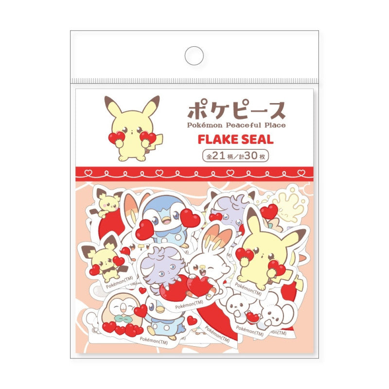eevolvd flake-stickers-heart-pokemon-pokepeace med framsidan som exempel
