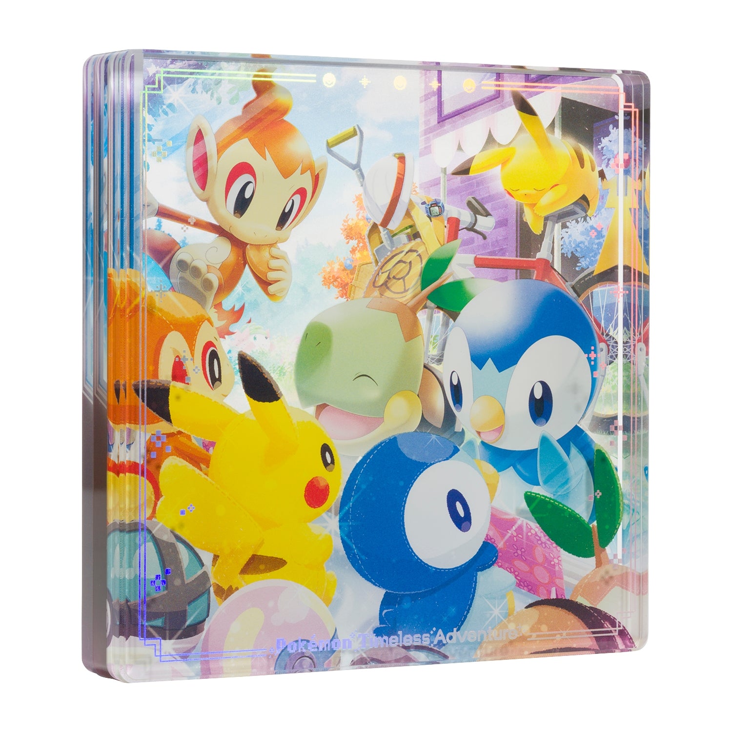 eevolvd pokemon center japan 30th anniversary timeless adventure acrylic block back side view