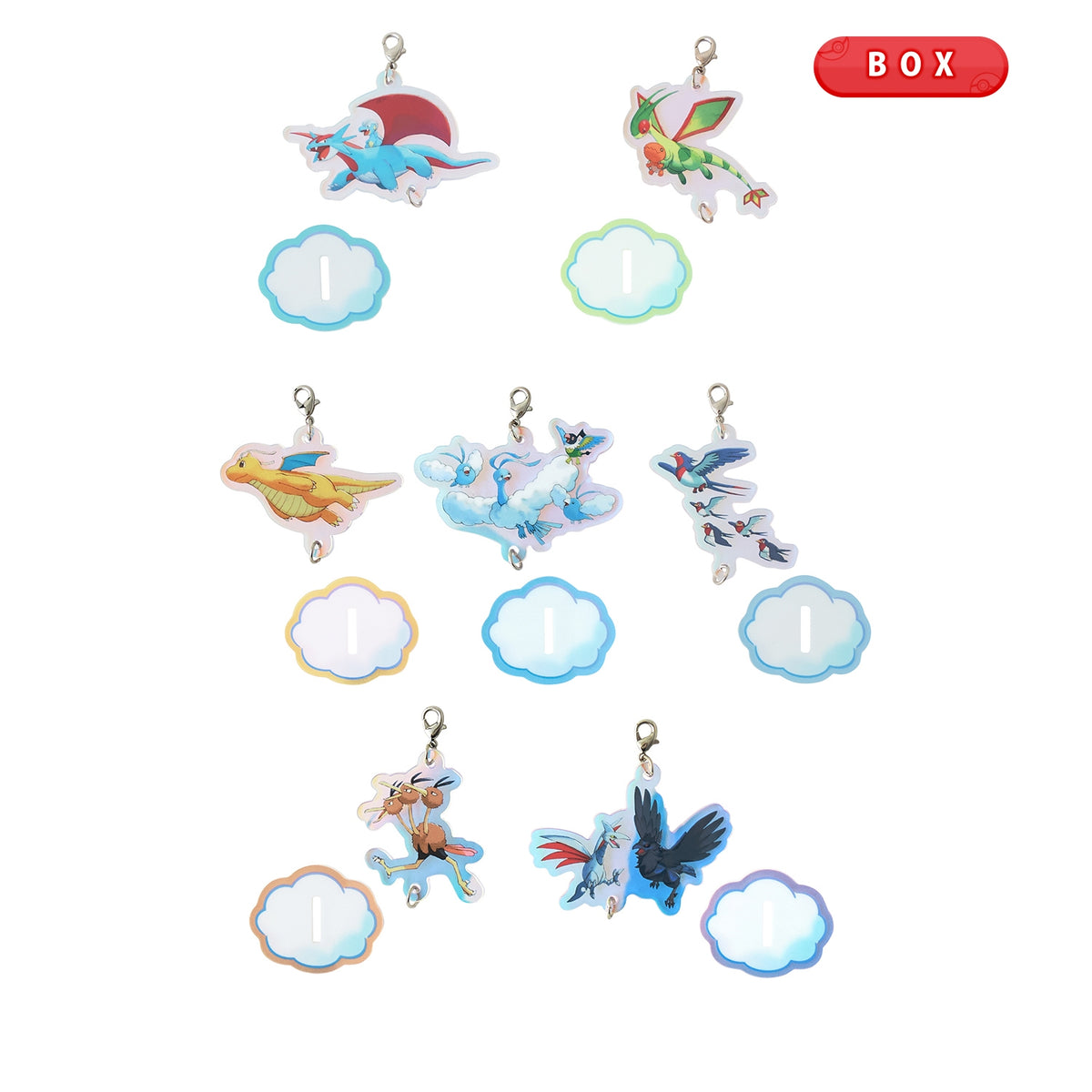 eevolvd pokemon center japan keychain blind box example of all keychains