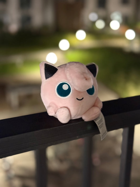 eevolvd pokemon fit plush from pokemon center Japan jiggly puff shot at night