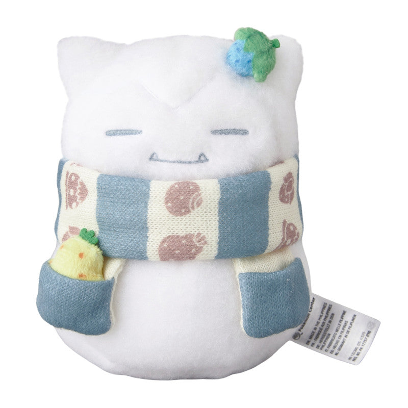 Eevolvd snorlax plush med halsduk och vinter tema direkt fran Pokemon Center Japan
